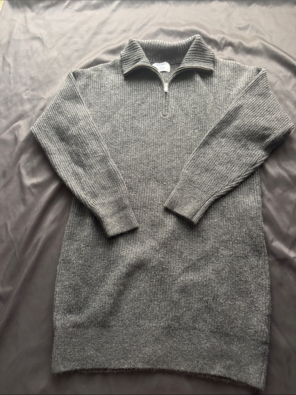 Old Navy Women's Gray Zip-Front Knit Dress